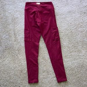 Red PINK leggings with pockets